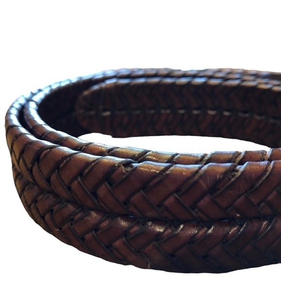 Brighton Brown Braided Leather Belt with Gold Buckle - Picture 10 of 11